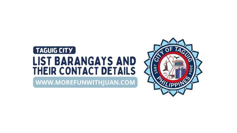 TAGUIG BARANGAYS AND THEIR CONTACT DETAILS .